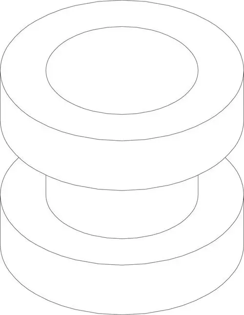 Zwei runde, stabile Aufhängeringe von Bosch, angeordnet übereinander, mit einem flachen inneren Bereich. Struktur in eher geometrischem Design.